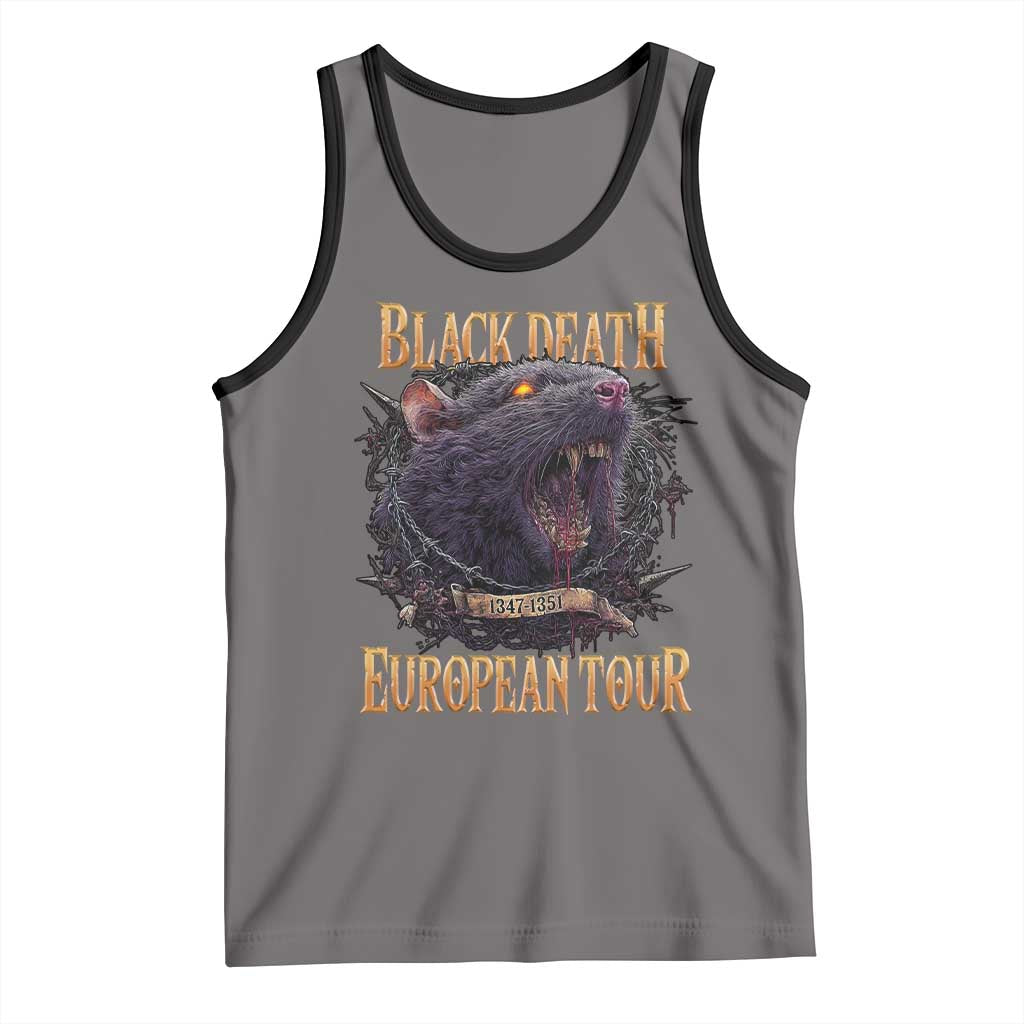 Black Death European Tour Tank Top Plague Rat Medieval History Alternative Art TS10 Deep Heather Black Print Your Wear