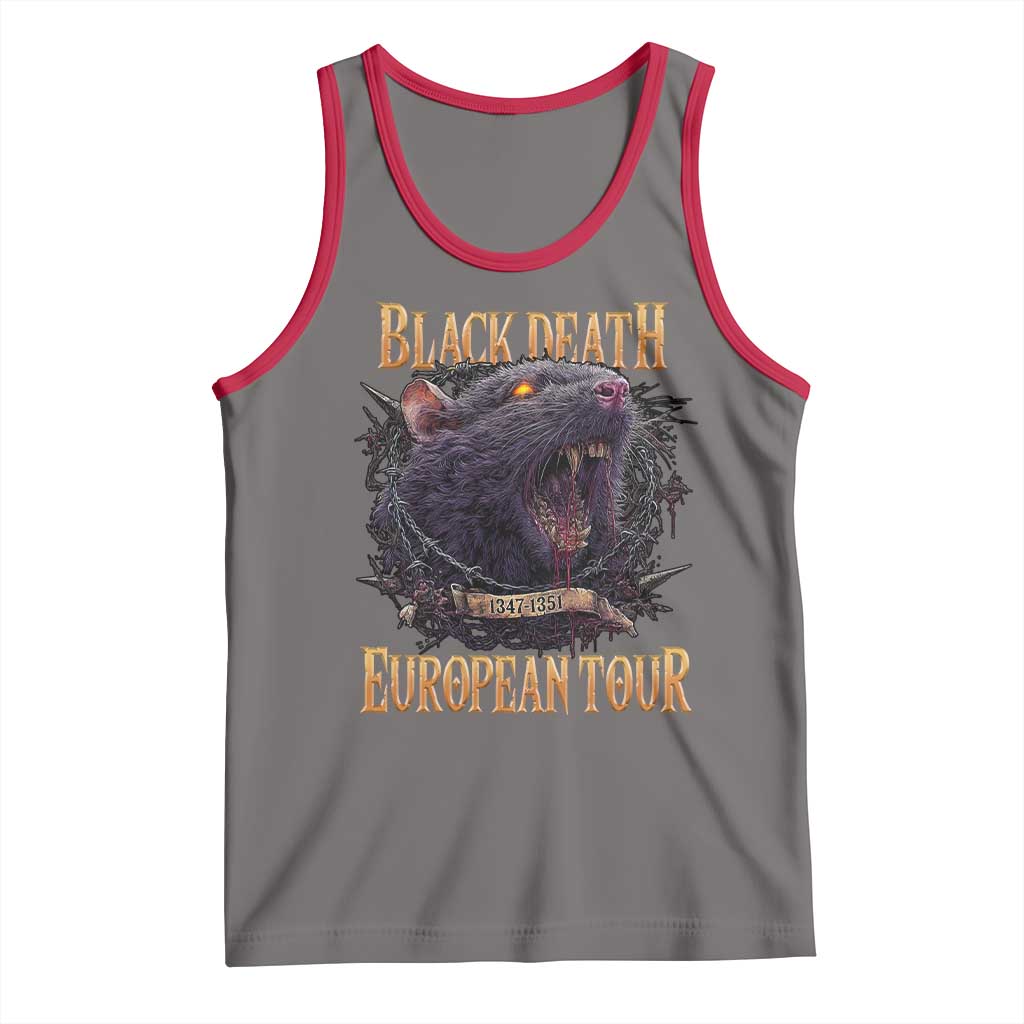 Black Death European Tour Tank Top Plague Rat Medieval History Alternative Art TS10 Deep Heather Red Print Your Wear
