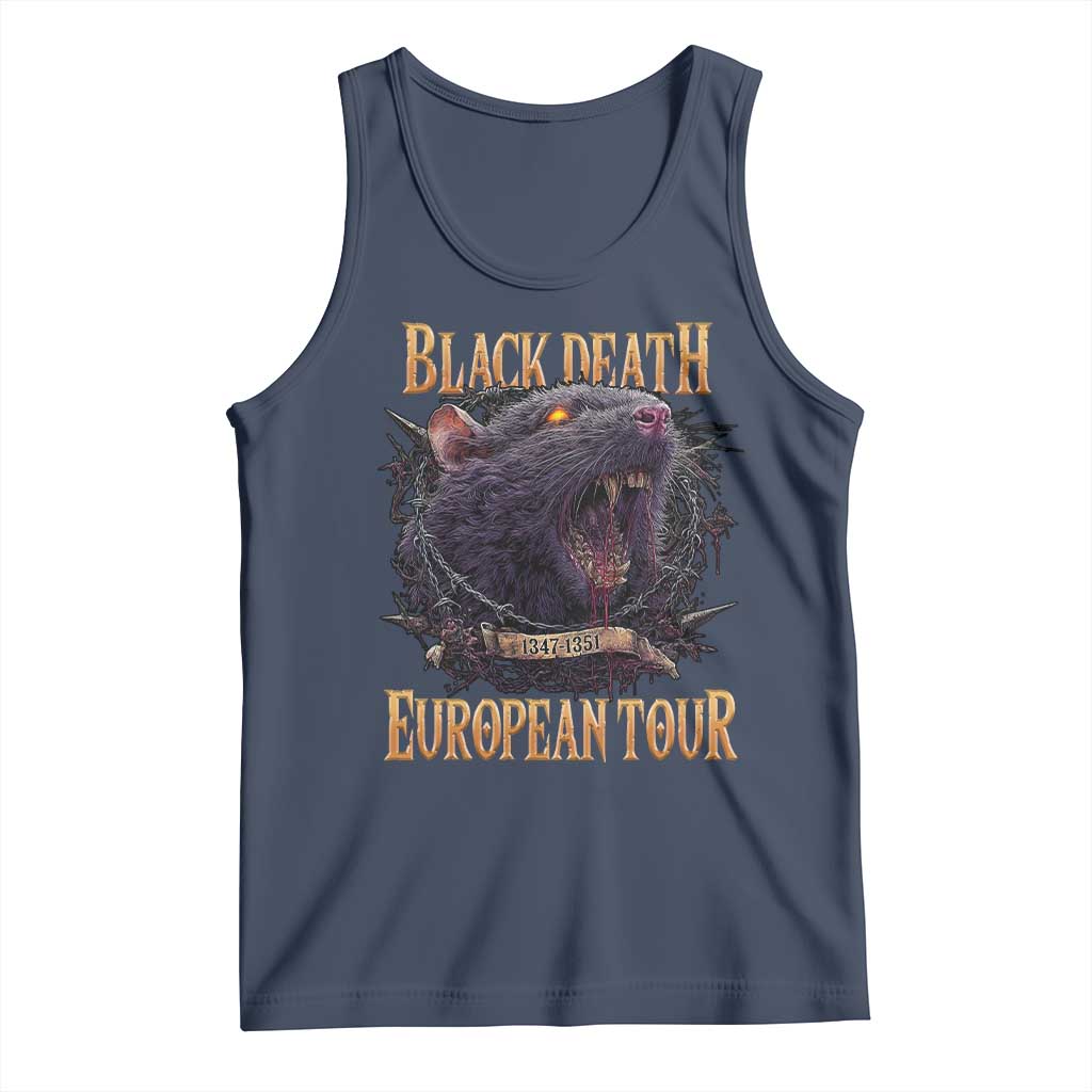Black Death European Tour Tank Top Plague Rat Medieval History Alternative Art TS10 Navy Print Your Wear