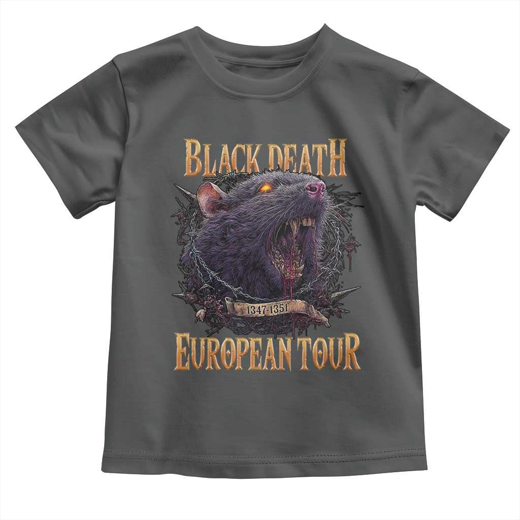 Black Death European Tour Toddler T Shirt Plague Rat Medieval History Alternative Art TS10 Dark Heather Print Your Wear