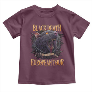 Black Death European Tour Toddler T Shirt Plague Rat Medieval History Alternative Art TS10 Maroon Print Your Wear
