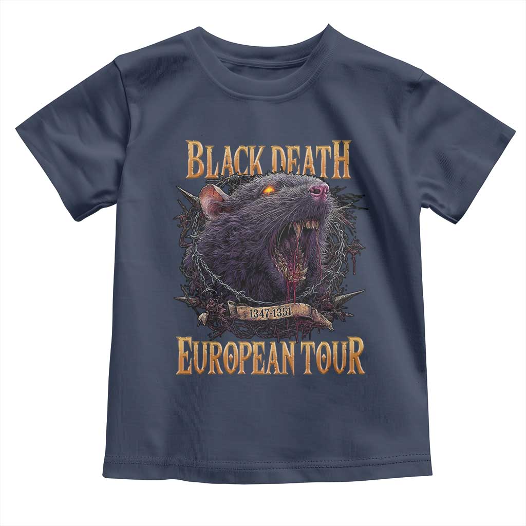 Black Death European Tour Toddler T Shirt Plague Rat Medieval History Alternative Art TS10 Navy Print Your Wear