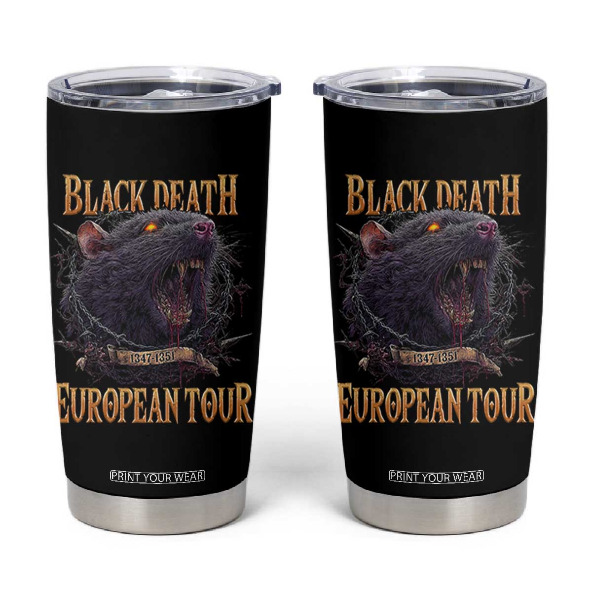 Black Death European Tour Tumbler Cup Plague Rat Medieval History Alternative Art TS10 Black Print Your Wear