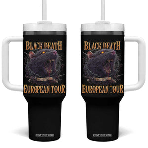 Black Death European Tour Tumbler With Handle Plague Rat Medieval History Alternative Art TS10 One Size: 40 oz Black Print Your Wear
