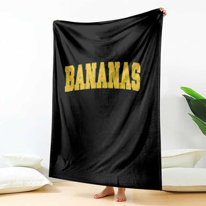 Funny Retro Bananas Throw Blanket Vintage Banana Gifts Yellow Varsity TS10 Print Your Wear