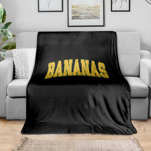 Funny Retro Bananas Throw Blanket Vintage Banana Gifts Yellow Varsity TS10 Print Your Wear