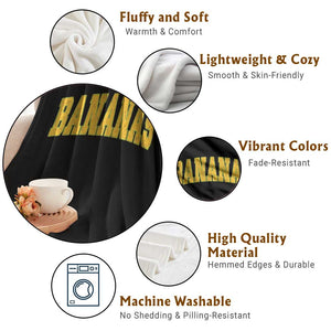 Funny Retro Bananas Throw Blanket Vintage Banana Gifts Yellow Varsity TS10 Print Your Wear