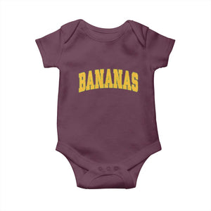 Funny Retro Bananas Baby Onesie Vintage Banana Gifts Yellow Varsity TS10 Maroon Print Your Wear