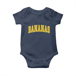 Funny Retro Bananas Baby Onesie Vintage Banana Gifts Yellow Varsity TS10 Navy Print Your Wear