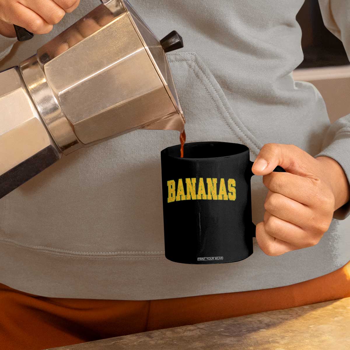 Funny Retro Bananas Coffee Mug Vintage Banana Gifts Yellow Varsity TS10 Print Your Wear