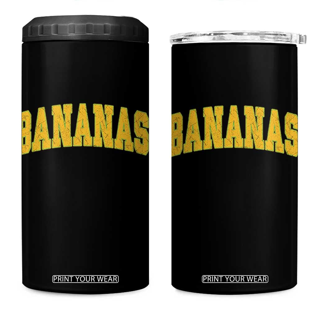 Funny Retro Bananas 4 in 1 Can Cooler Tumbler Vintage Banana Gifts Yellow Varsity TS10 One Size: 16 oz Black Print Your Wear