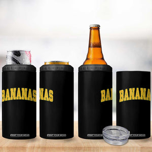 Funny Retro Bananas 4 in 1 Can Cooler Tumbler Vintage Banana Gifts Yellow Varsity TS10 Print Your Wear