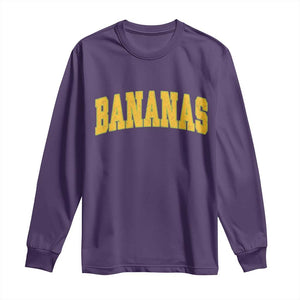 Funny Retro Bananas Long Sleeve Shirt Vintage Banana Gifts Yellow Varsity TS10 Purple Print Your Wear