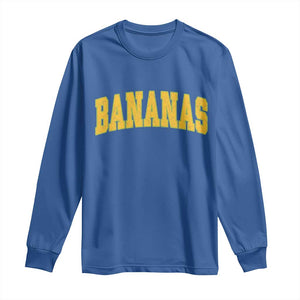 Funny Retro Bananas Long Sleeve Shirt Vintage Banana Gifts Yellow Varsity TS10 Royal Blue Print Your Wear