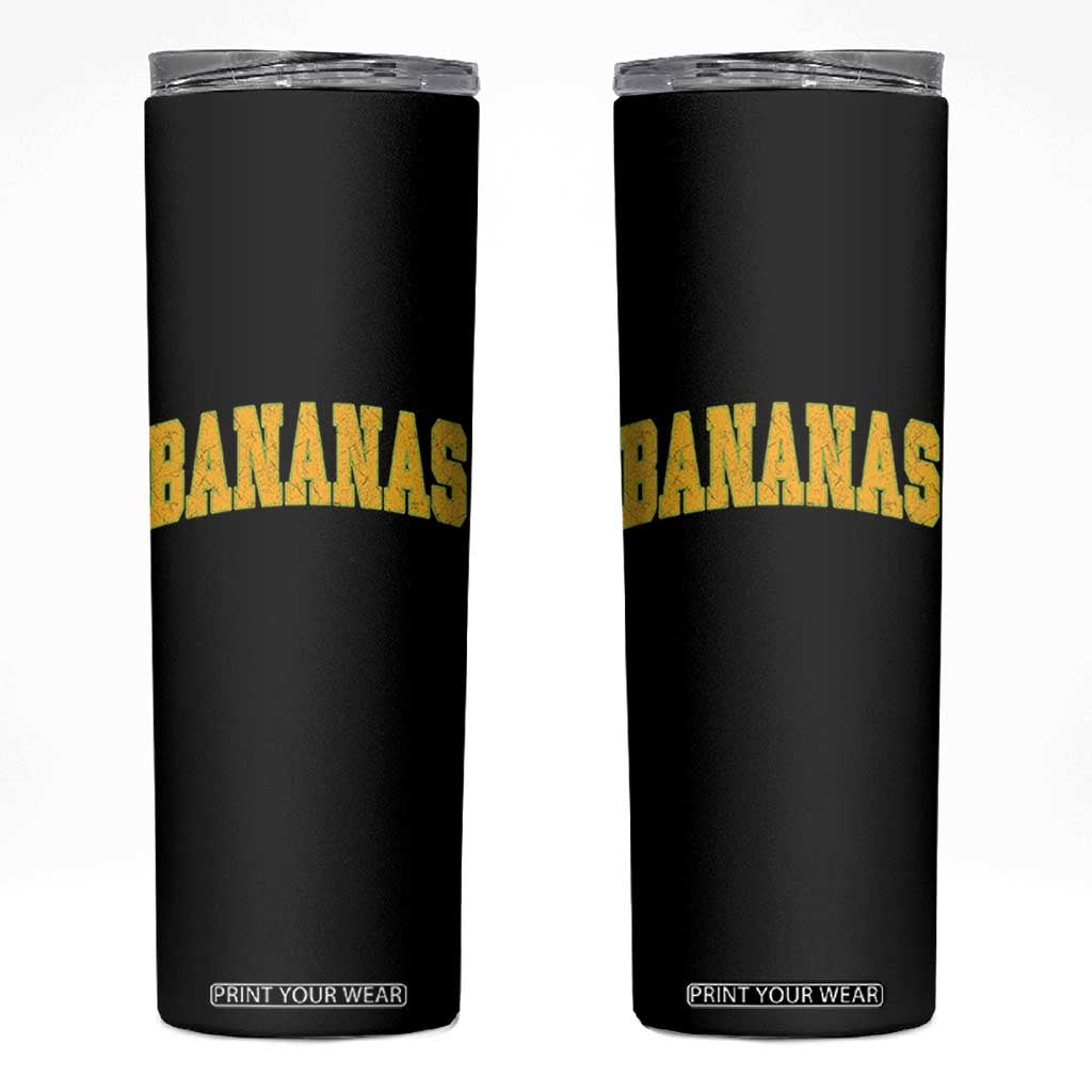 Funny Retro Bananas Skinny Tumbler Vintage Banana Gifts Yellow Varsity TS10 Black Print Your Wear
