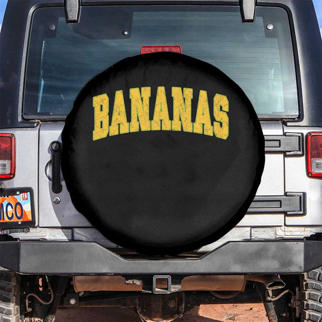 Funny Retro Bananas Spare Tire Cover Vintage Banana Gifts Yellow Varsity TS10 No hole Black Print Your Wear