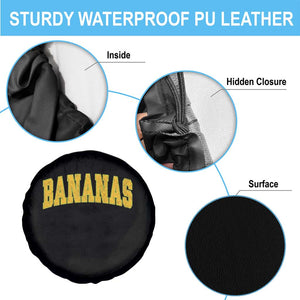 Funny Retro Bananas Spare Tire Cover Vintage Banana Gifts Yellow Varsity TS10 Print Your Wear