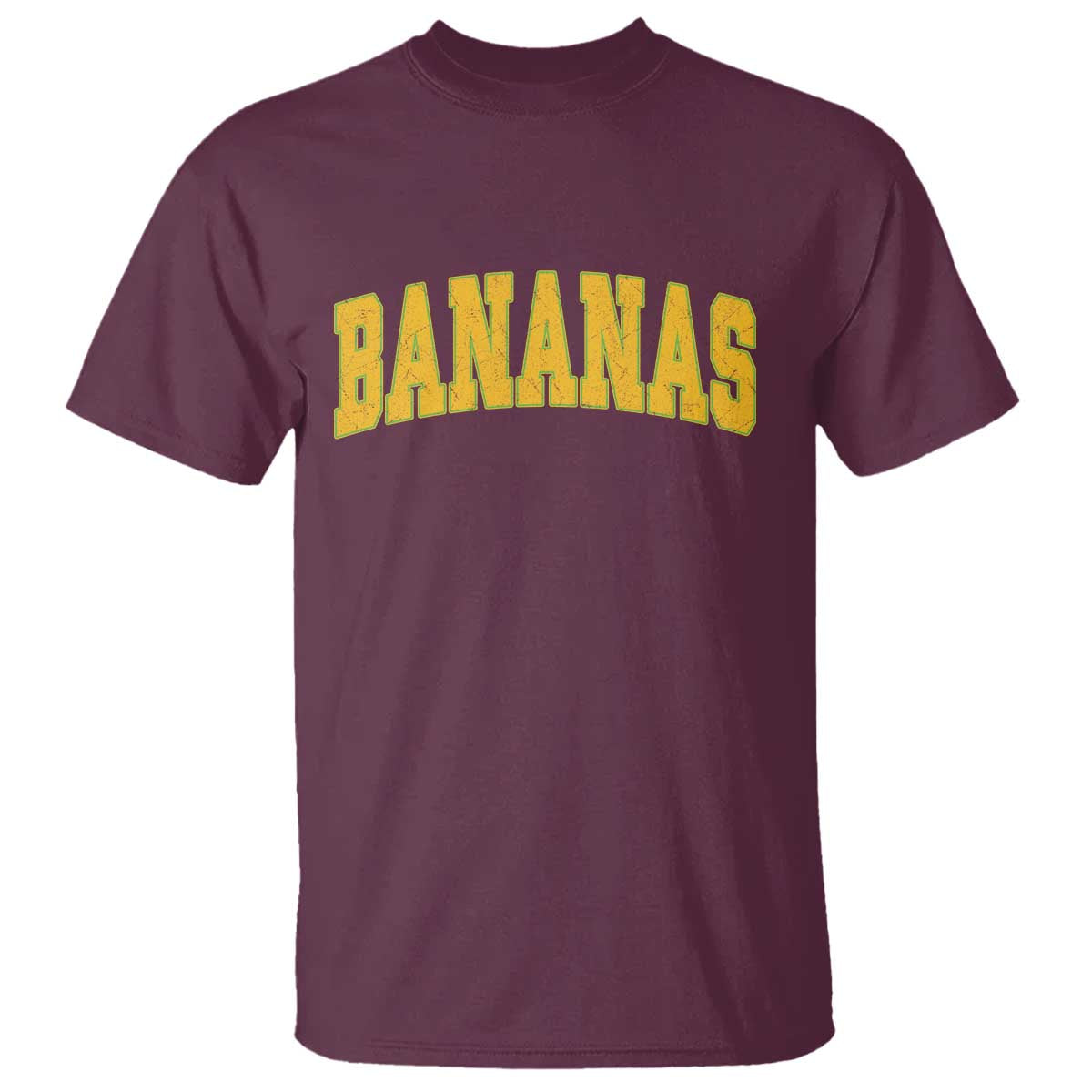 Funny Retro Bananas T Shirt Vintage Banana Gifts Yellow Varsity TS10 Maroon Print Your Wear