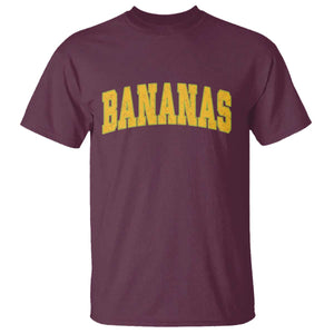 Funny Retro Bananas T Shirt Vintage Banana Gifts Yellow Varsity TS10 Maroon Print Your Wear