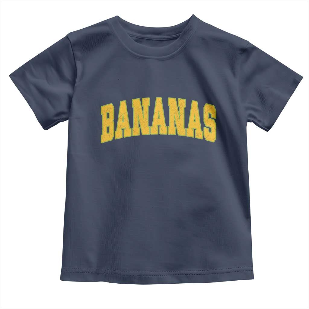 Funny Retro Bananas Toddler T Shirt Vintage Banana Gifts Yellow Varsity TS10 Navy Print Your Wear