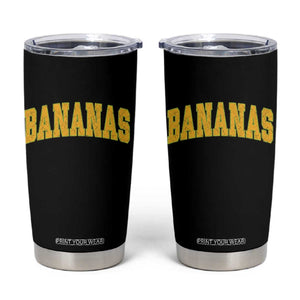 Funny Retro Bananas Tumbler Cup Vintage Banana Gifts Yellow Varsity TS10 Black Print Your Wear
