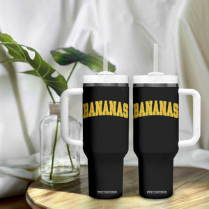 Funny Retro Bananas Tumbler With Handle Vintage Banana Gifts Yellow Varsity TS10 Print Your Wear