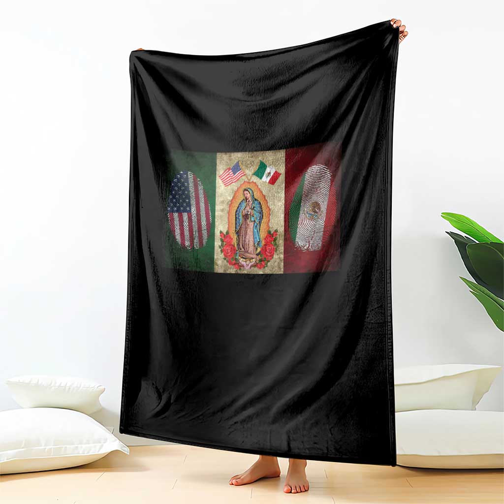 Mexico Flag Throw Blanket Virgin Mary Mexican American Patriotic Mexican Roots TS10 Print Your Wear