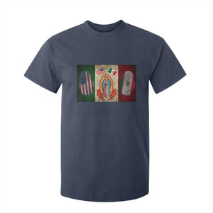 Mexico Flag T Shirt For Kid Virgin Mary Mexican American Patriotic Mexican Roots TS10 Navy Print Your Wear