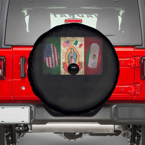 Mexico Flag Spare Tire Cover Virgin Mary Mexican American Patriotic Mexican Roots TS10 Black Print Your Wear