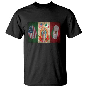 Mexico Flag T Shirt Virgin Mary Mexican American Patriotic Mexican Roots TS10 Black Print Your Wear
