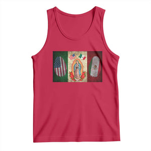 Mexico Flag Tank Top Virgin Mary Mexican American Patriotic Mexican Roots TS10 Red Print Your Wear