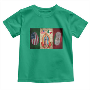 Mexico Flag Toddler T Shirt Virgin Mary Mexican American Patriotic Mexican Roots TS10 Irish Green Print Your Wear