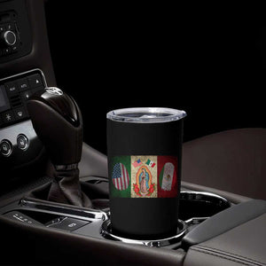 Mexico Flag Tumbler Cup Virgin Mary Mexican American Patriotic Mexican Roots TS10 Print Your Wear