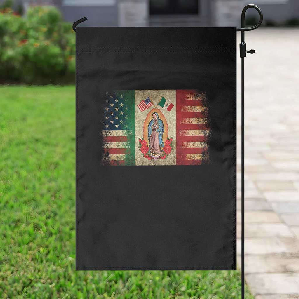 American Mexican Flag Garden Flag Virgin Mary Mexico Heritage Mexican Roots TS10 Print Your Wear