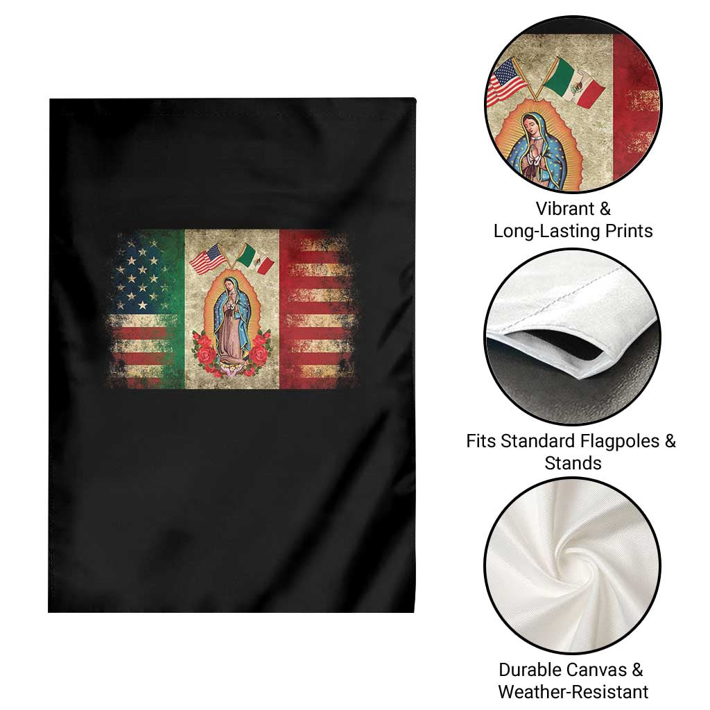 American Mexican Flag Garden Flag Virgin Mary Mexico Heritage Mexican Roots TS10 Print Your Wear
