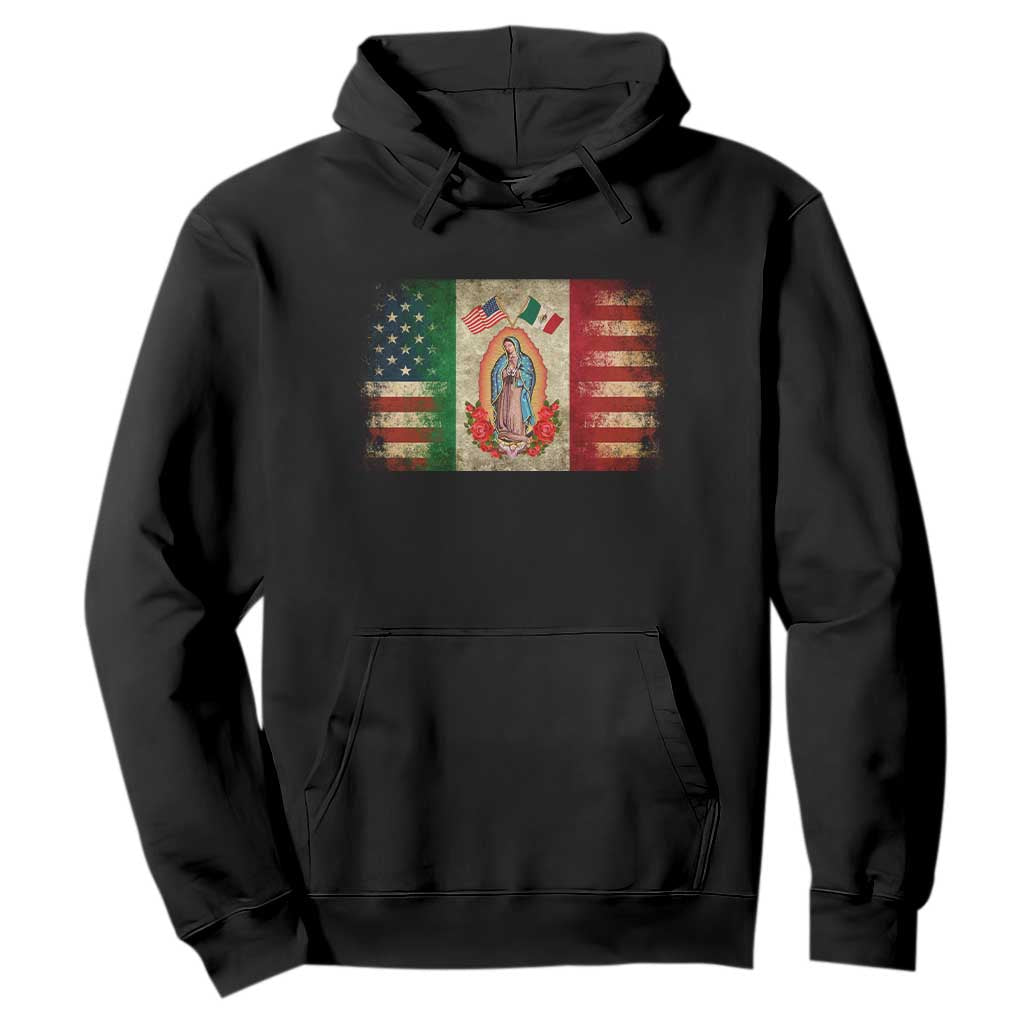 American Mexican Flag Hoodie Virgin Mary Mexico Heritage Mexican Roots TS10 Black Print Your Wear