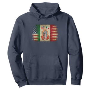 American Mexican Flag Hoodie Virgin Mary Mexico Heritage Mexican Roots TS10 Navy Print Your Wear