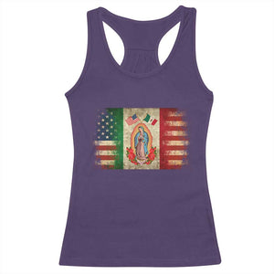 American Mexican Flag Racerback Tank Top Virgin Mary Mexico Heritage Mexican Roots TS10 Purple Print Your Wear