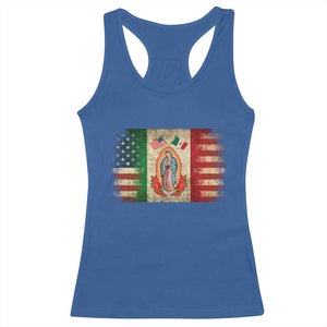 American Mexican Flag Racerback Tank Top Virgin Mary Mexico Heritage Mexican Roots TS10 Royal Blue Print Your Wear