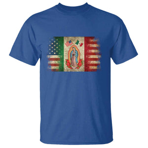 American Mexican Flag T Shirt Virgin Mary Mexico Heritage Mexican Roots TS10 Royal Blue Print Your Wear