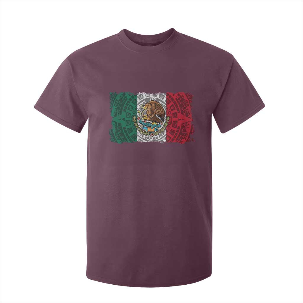 Eagle Mexican Flag T Shirt For Kid Aztecs Mexico Heritage Roots TS10 Maroon Print Your Wear