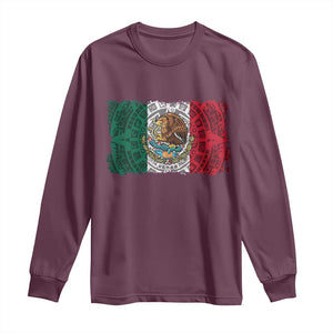 Eagle Mexican Flag Long Sleeve Shirt Aztecs Mexico Heritage Roots TS10 Maroon Print Your Wear