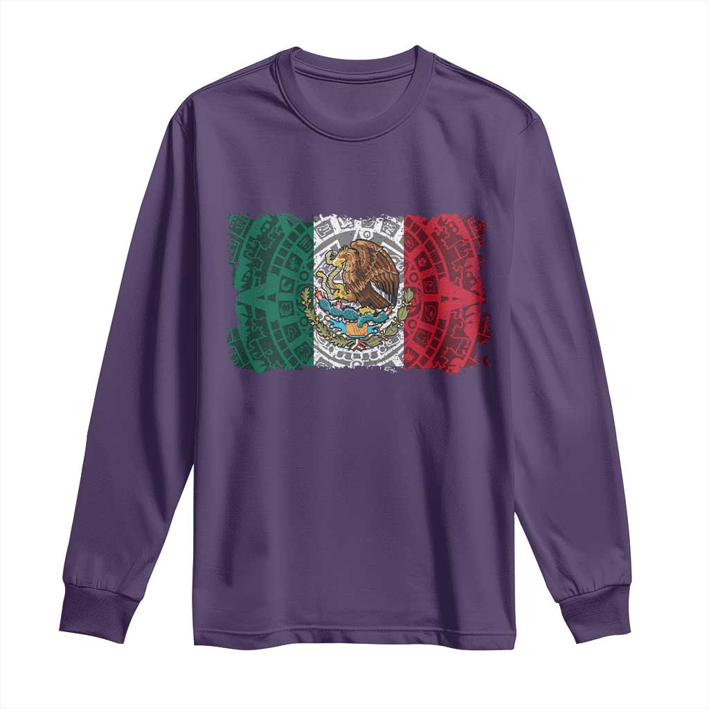 Eagle Mexican Flag Long Sleeve Shirt Aztecs Mexico Heritage Roots TS10 Purple Print Your Wear