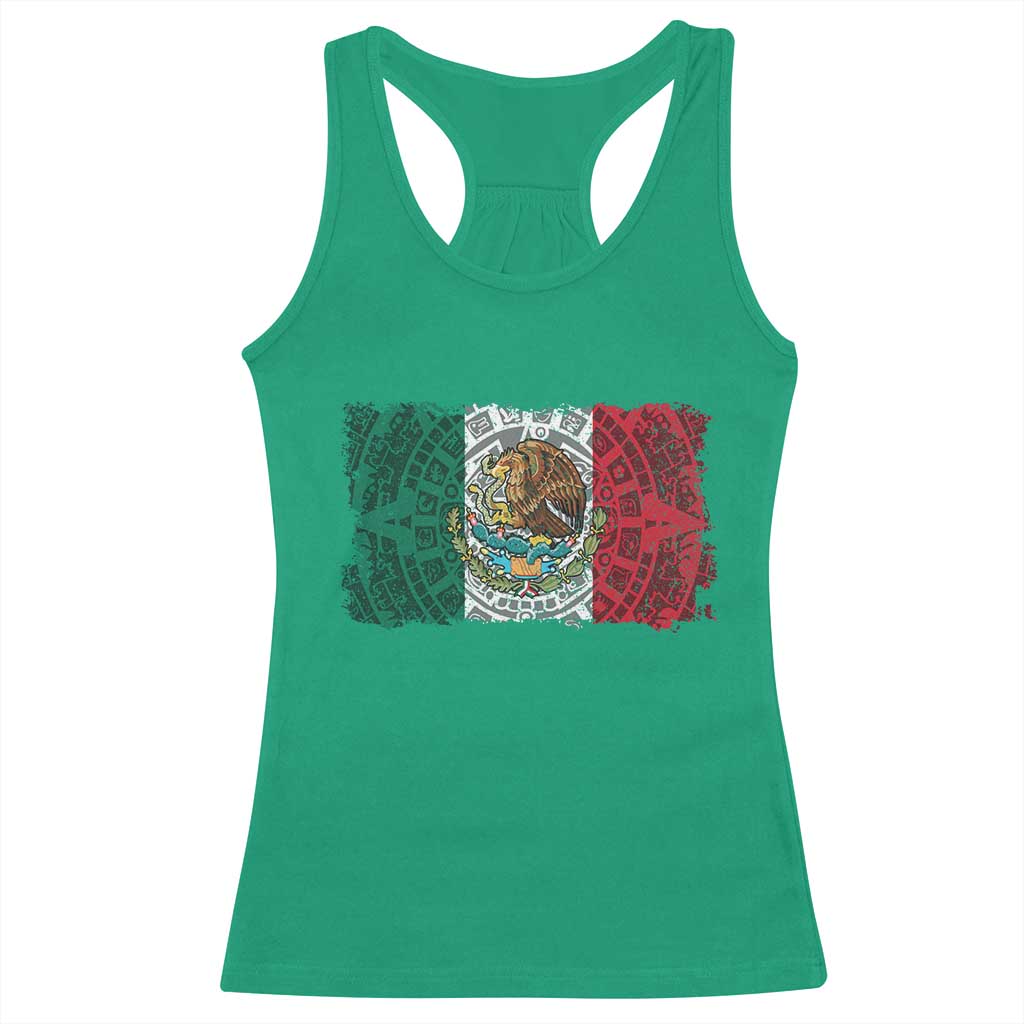 Eagle Mexican Flag Racerback Tank Top Aztecs Mexico Heritage Roots TS10 Irish Green Print Your Wear