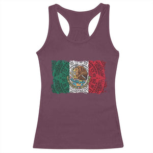 Eagle Mexican Flag Racerback Tank Top Aztecs Mexico Heritage Roots TS10 Maroon Print Your Wear
