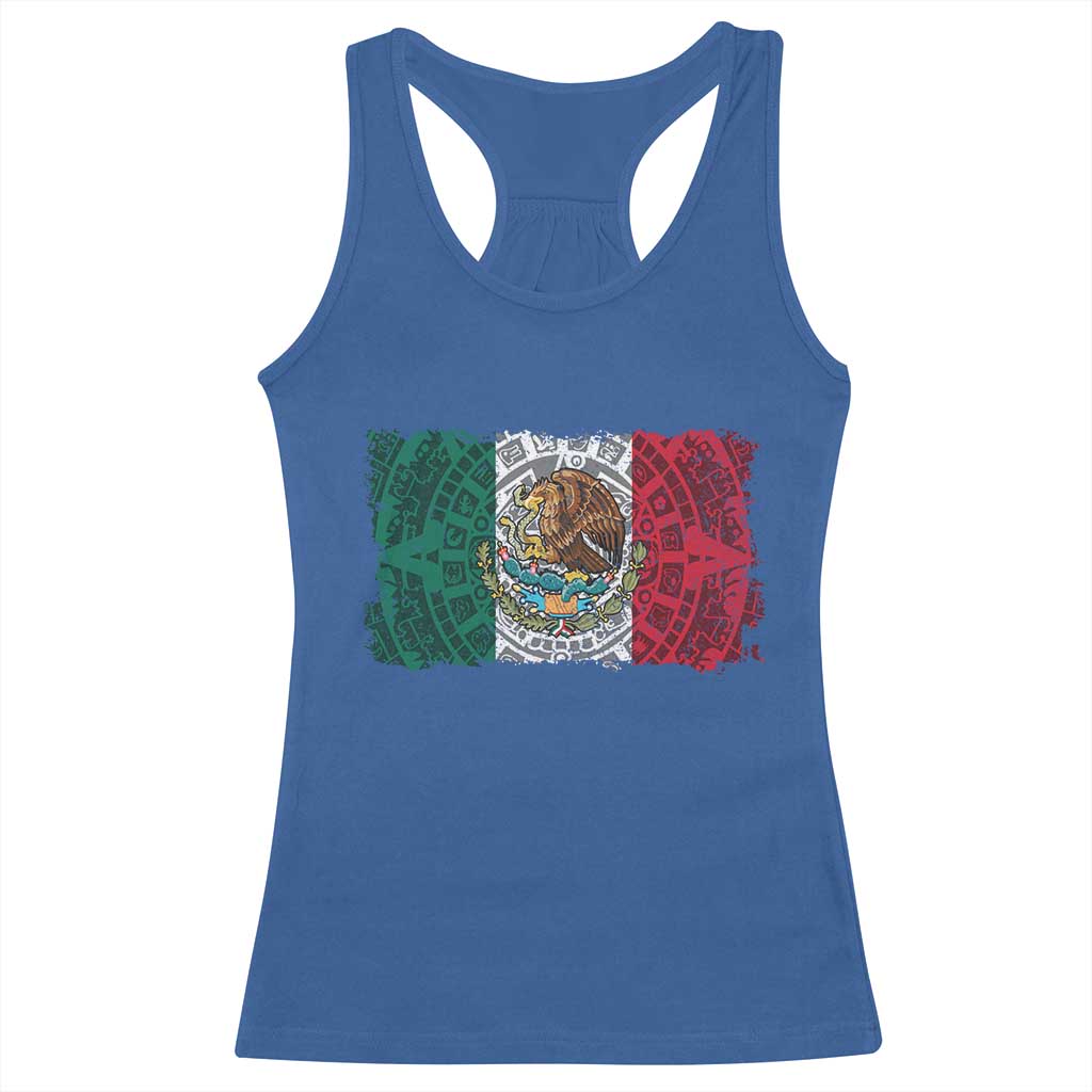 Eagle Mexican Flag Racerback Tank Top Aztecs Mexico Heritage Roots TS10 Royal Blue Print Your Wear