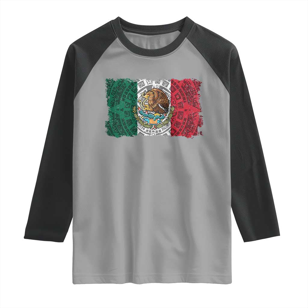 Eagle Mexican Flag Raglan Shirt Aztecs Mexico Heritage Roots TS10 Sport Gray Black Print Your Wear