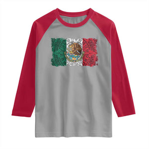 Eagle Mexican Flag Raglan Shirt Aztecs Mexico Heritage Roots TS10 Sport Gray Red Print Your Wear