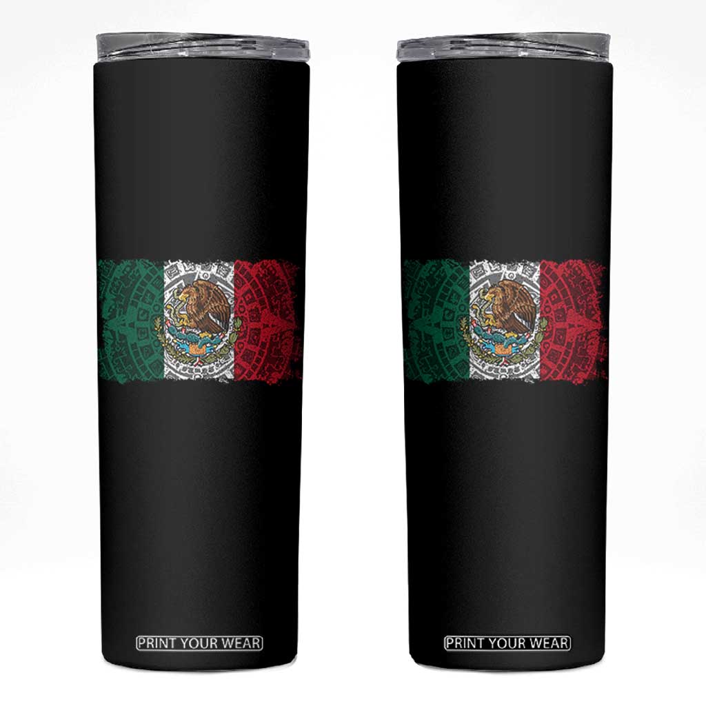 Eagle Mexican Flag Skinny Tumbler Aztecs Mexico Heritage Roots TS10 Black Print Your Wear