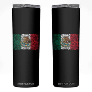 Eagle Mexican Flag Skinny Tumbler Aztecs Mexico Heritage Roots TS10 Black Print Your Wear
